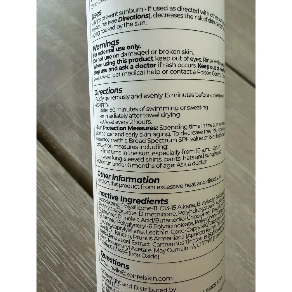 Sonrei Clearly Zinq Tinted Hydrating Facial SPF 35 + Growth Factor Sunscreen Gel